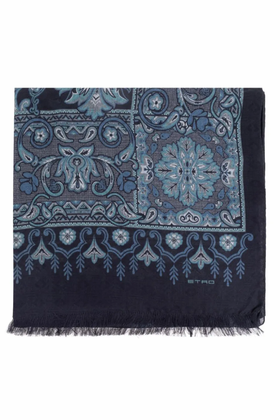 Etro BLUE Patterned scarf