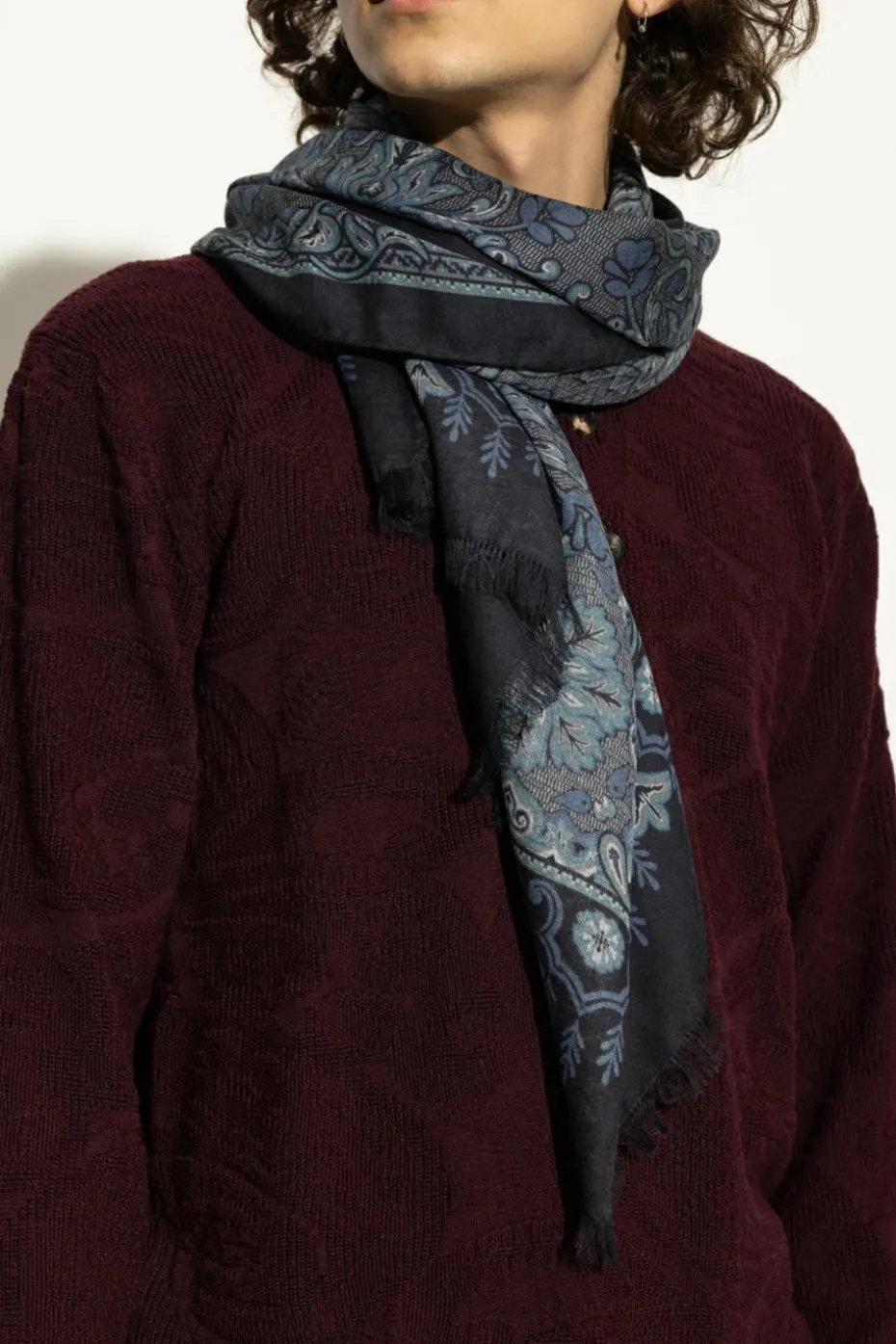 Etro BLUE Patterned scarf