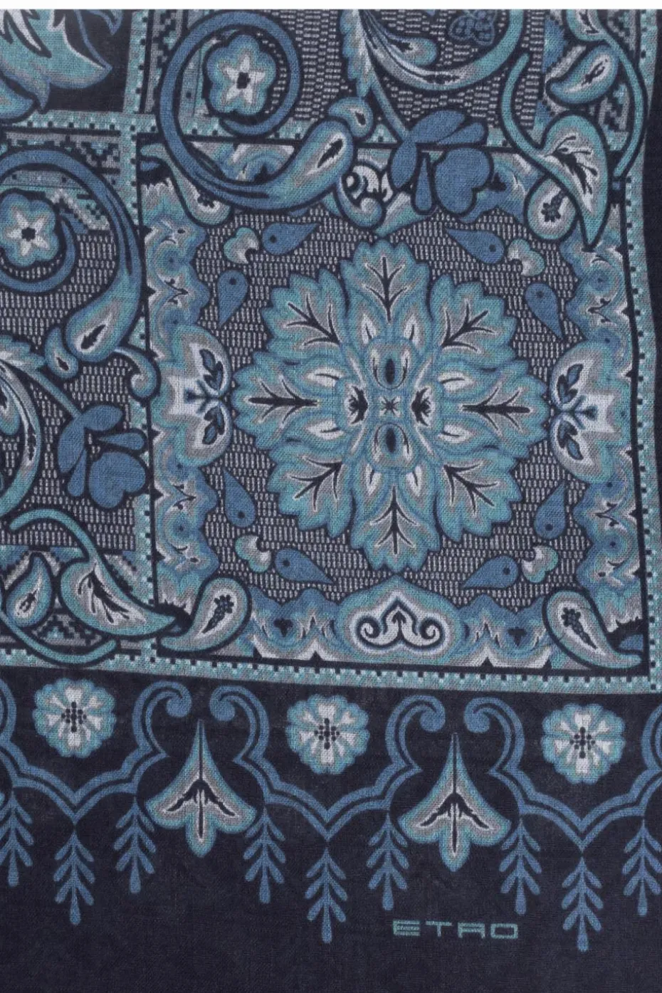 Etro BLUE Patterned scarf