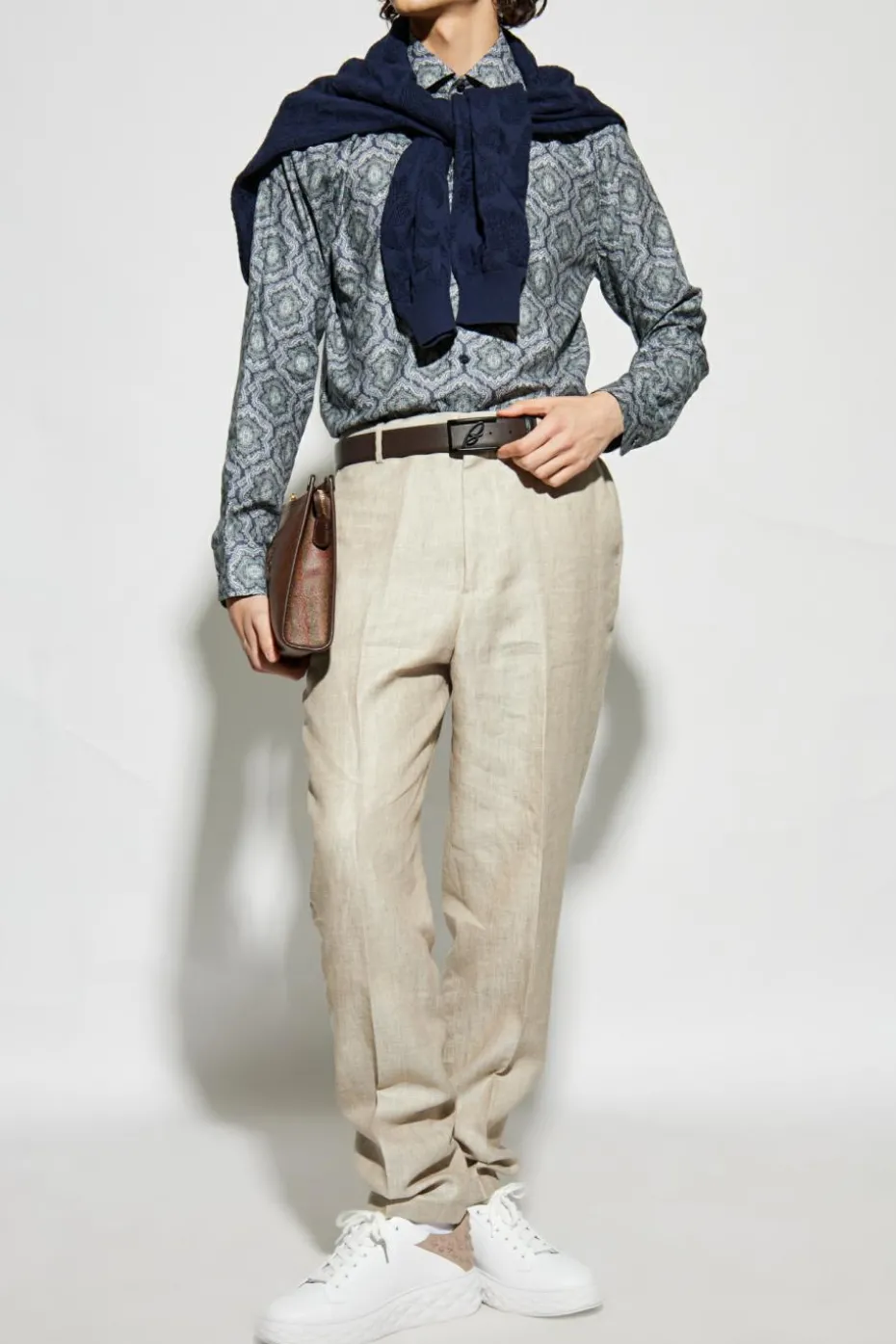 Etro BLUE Patterned shirt