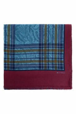 Etro BLUE Plaid scarf