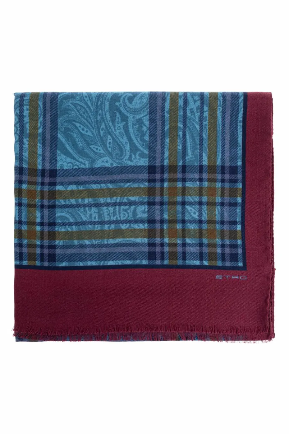 Etro BLUE Plaid scarf