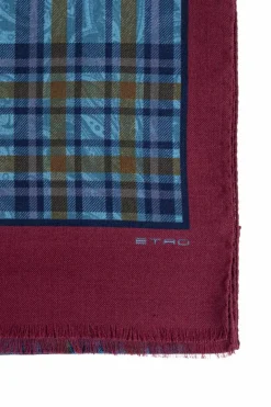 Etro BLUE Plaid scarf
