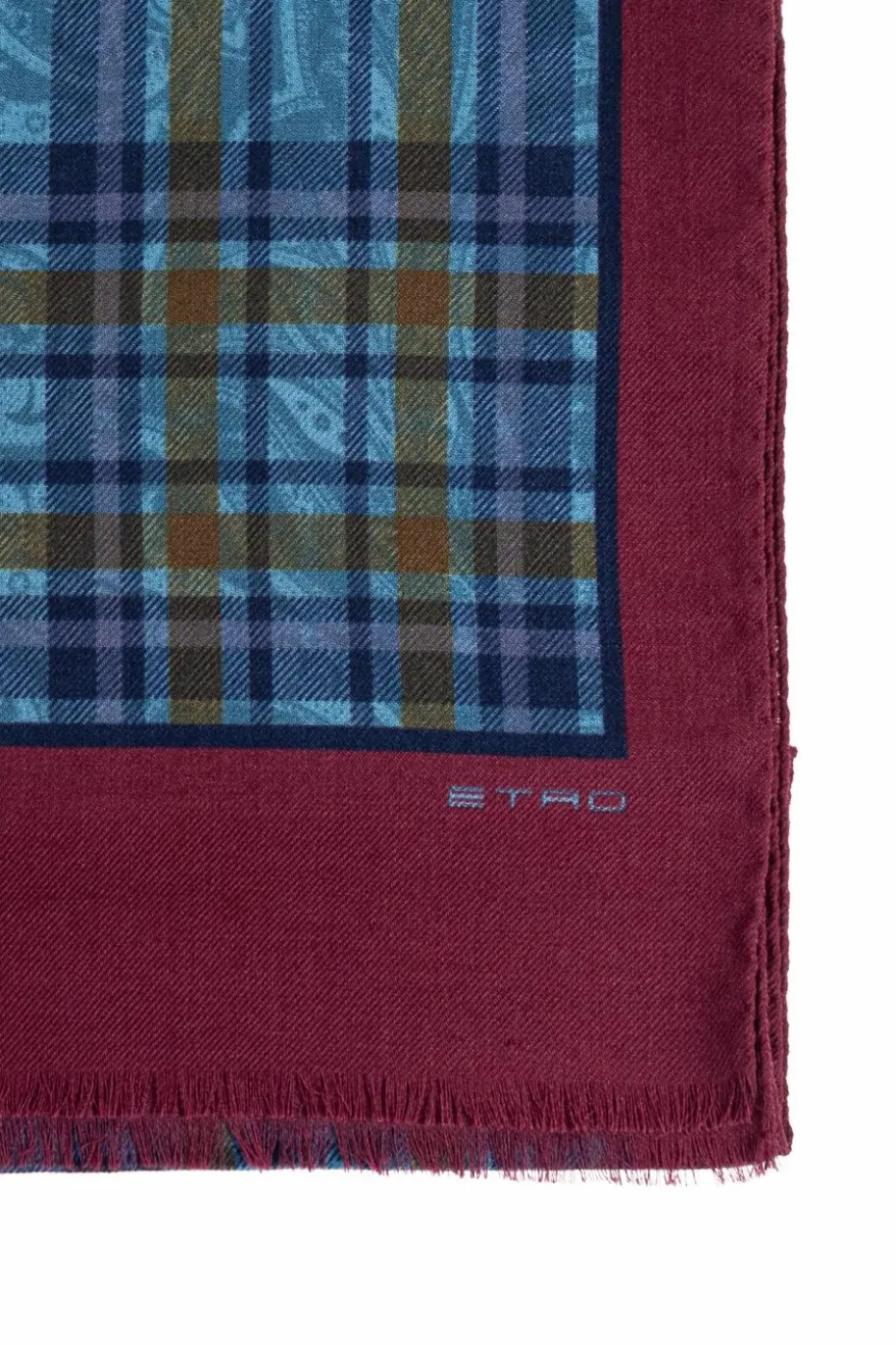 Etro BLUE Plaid scarf