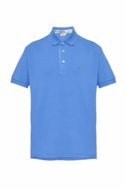 Etro BLUE Polo with embroidered logo