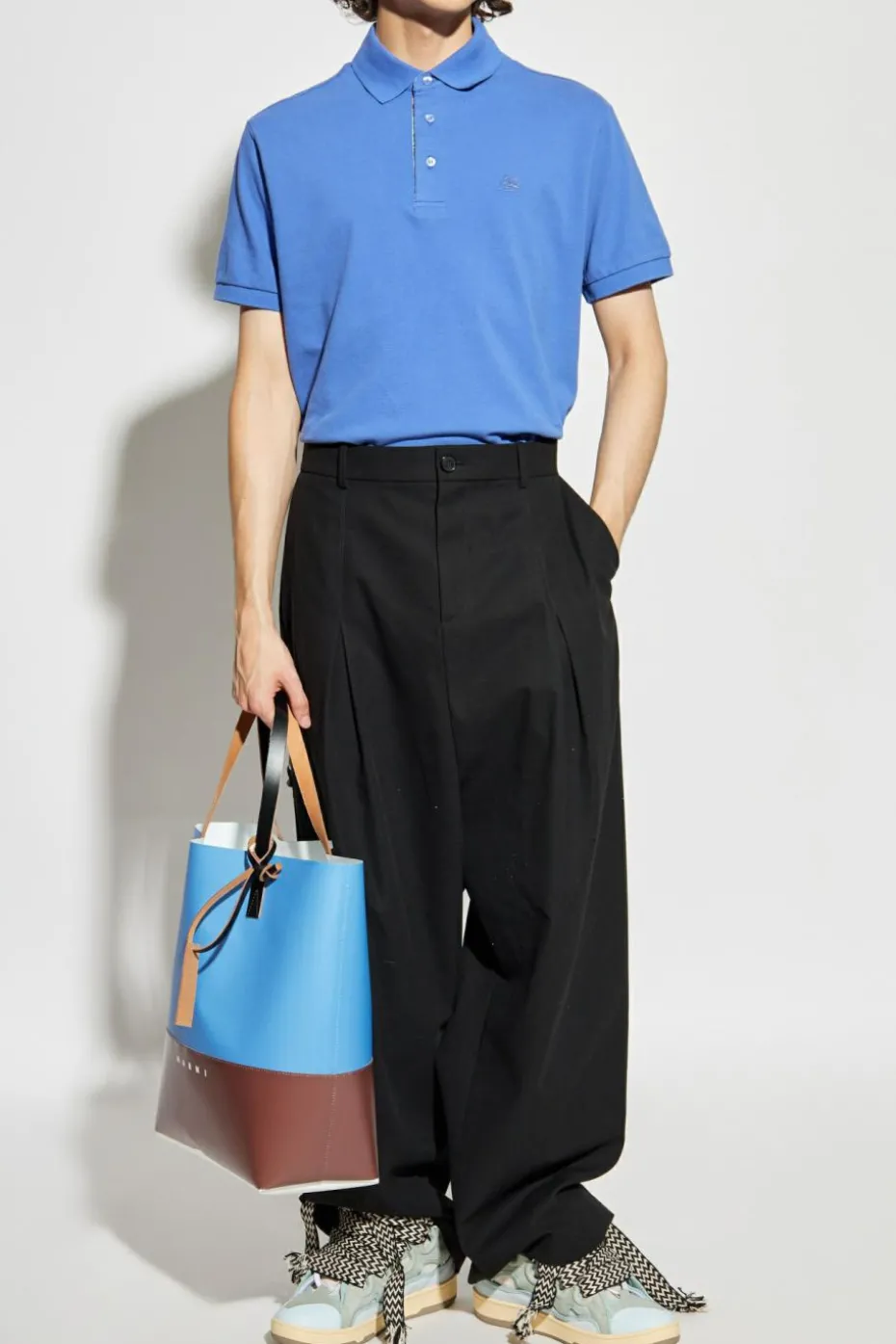 Etro BLUE Polo with embroidered logo