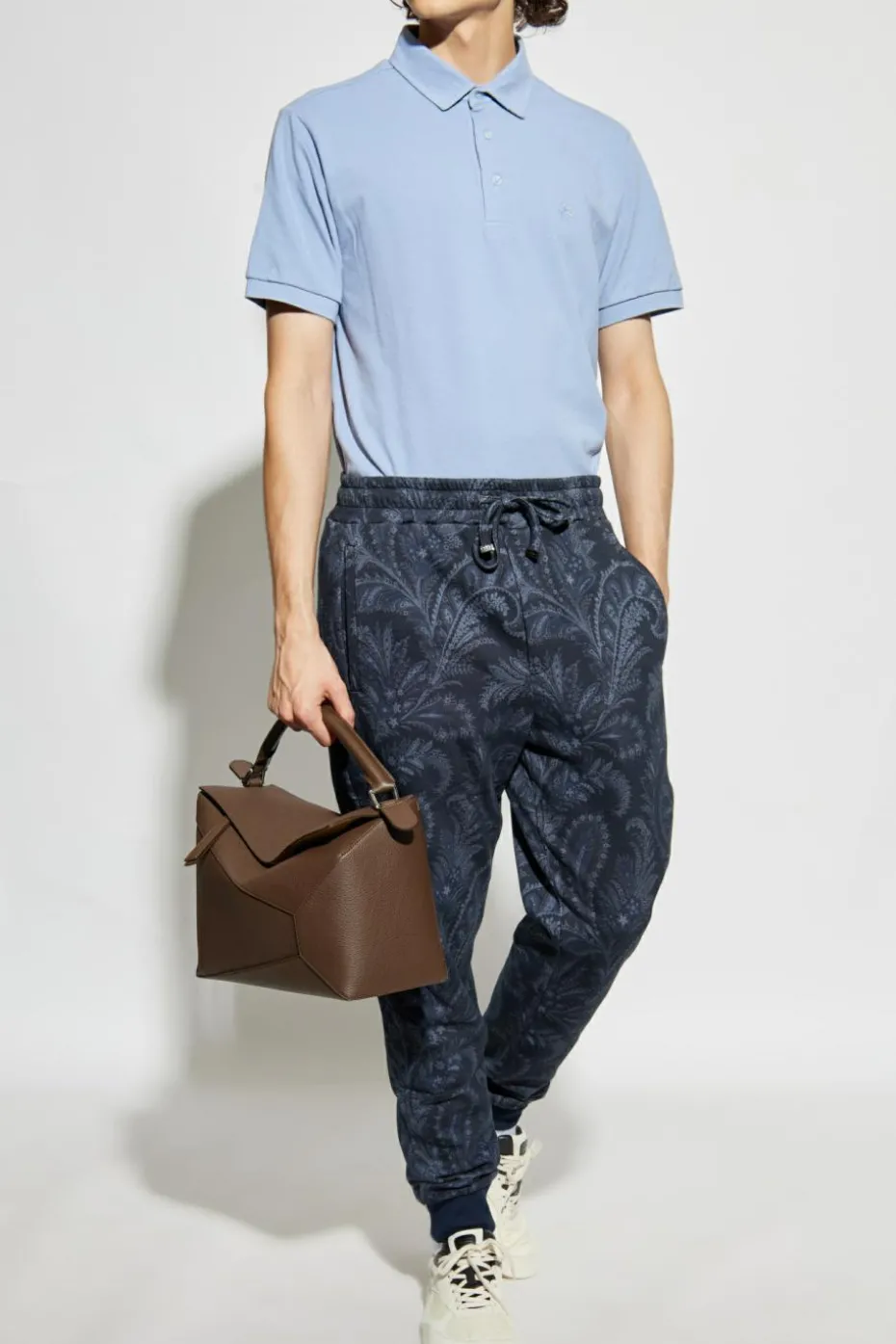 Etro BLUE Polo with embroidered logo