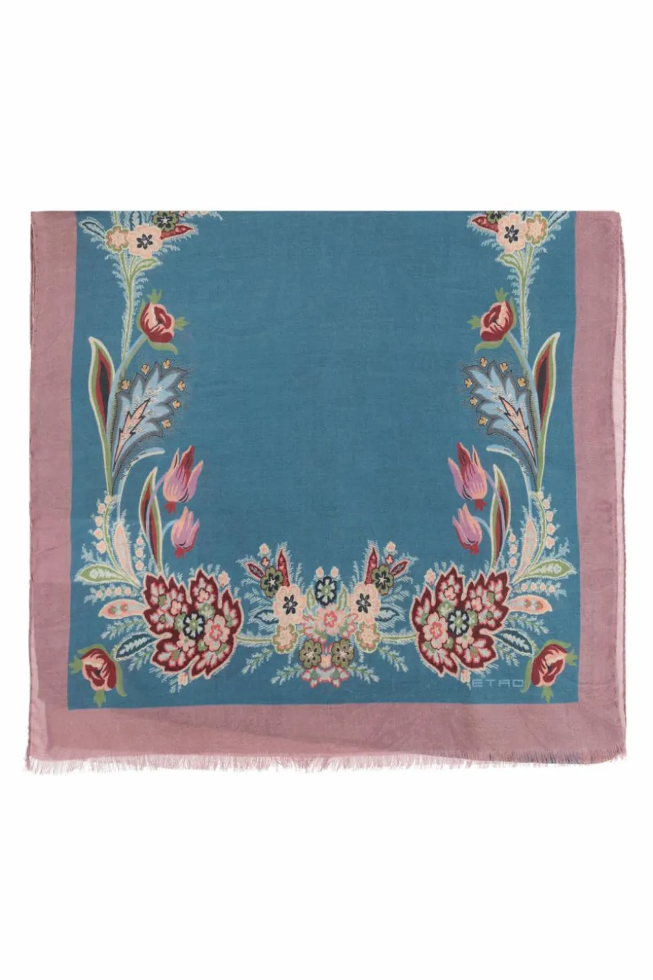 Etro BLUE Scarf with decorative pattern