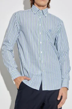 Etro BLUE Shirt with striped pattern