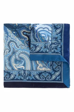 Etro BLUE Silk pocket square