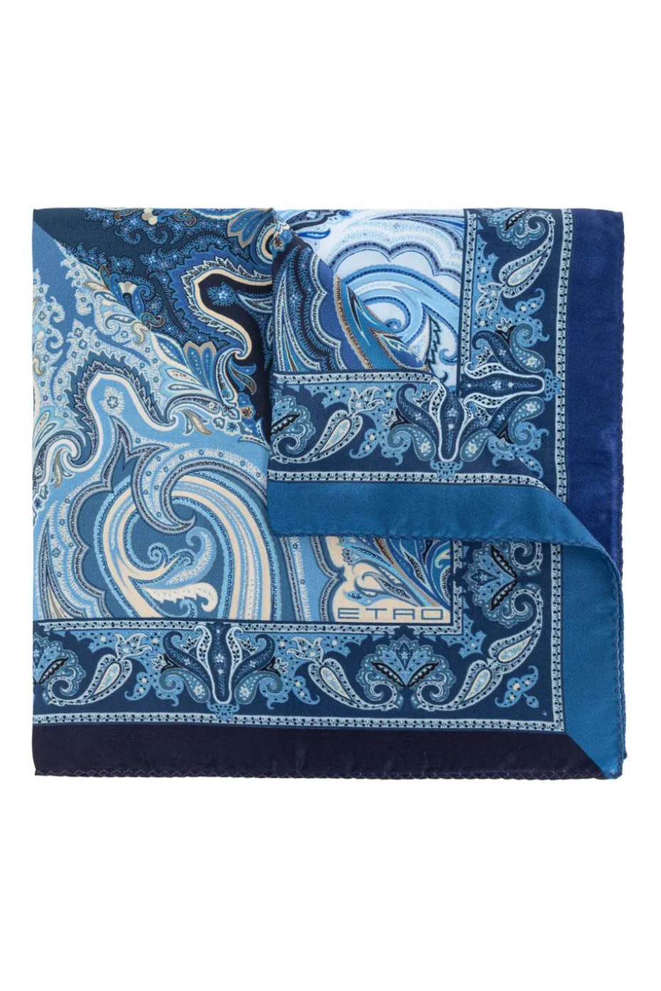 Etro BLUE Silk pocket square