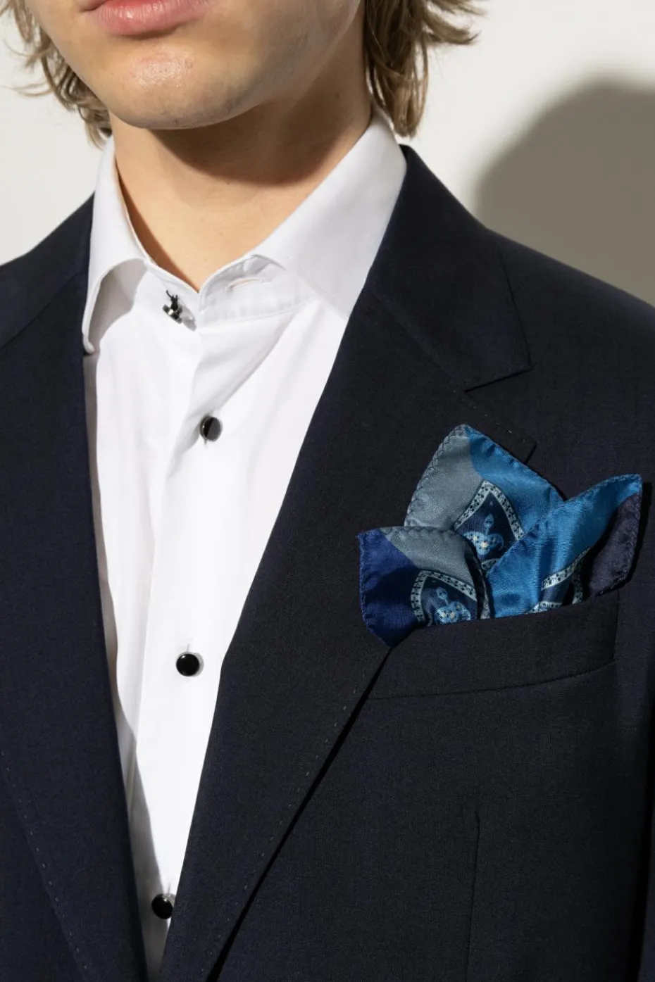Etro BLUE Silk pocket square