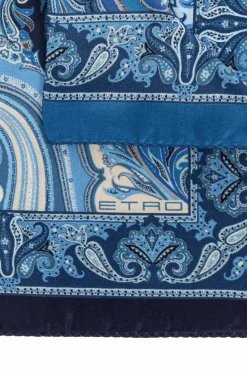 Etro BLUE Silk pocket square