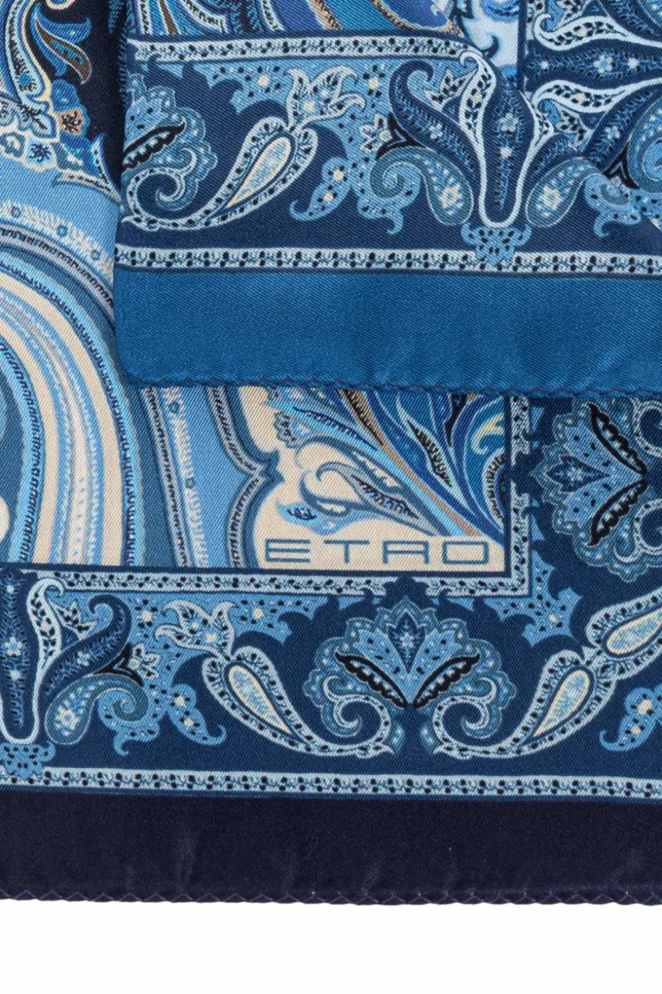 Etro BLUE Silk pocket square