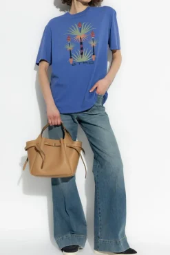 Etro BLUE T-shirt with colorful print