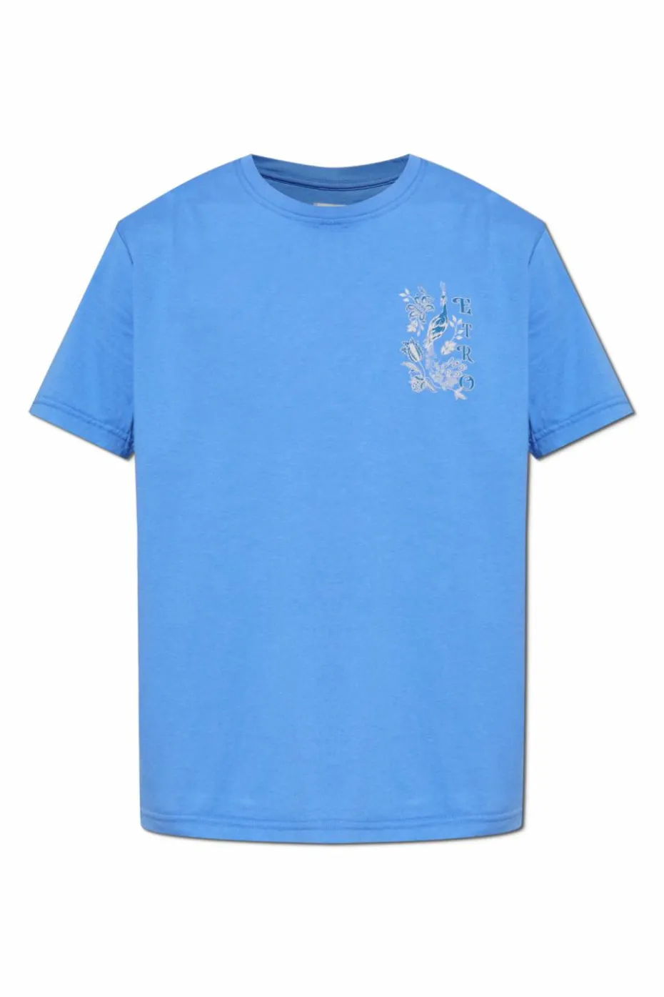 Etro BLUE T-shirt with colorful print