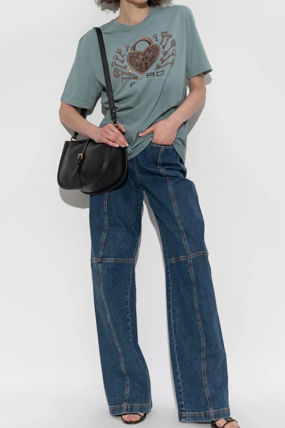Etro BLUE T-shirt with print