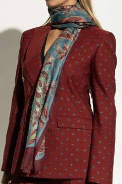 Etro BLUE Wool scarf