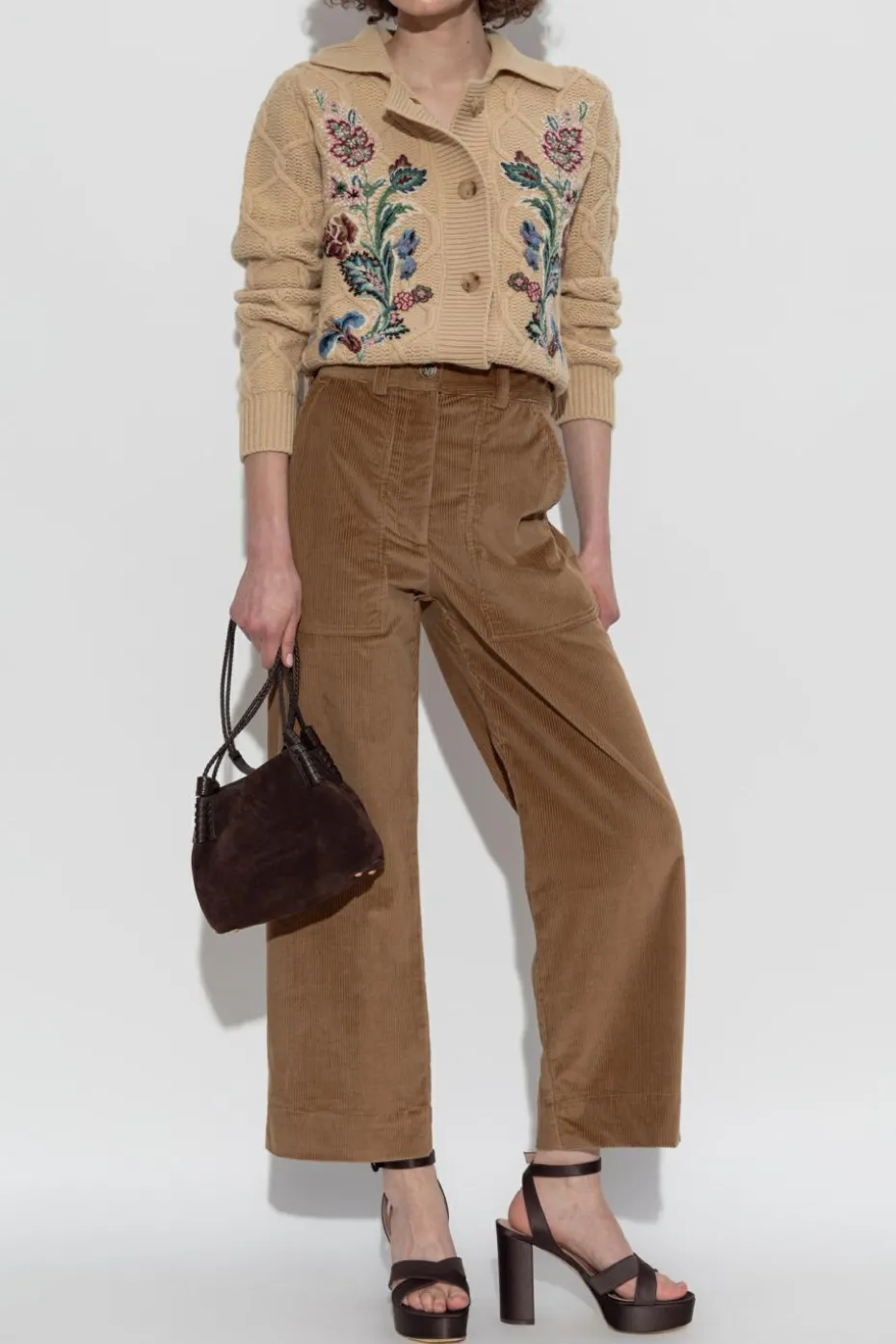 Etro BROWN Corduroy pants