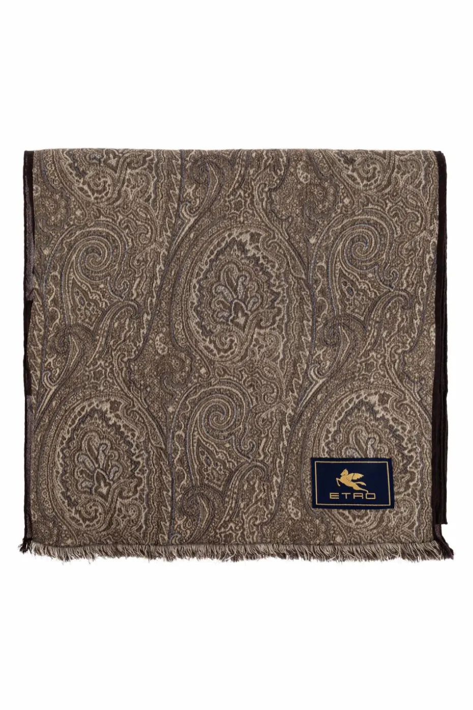 Etro BROWN Scarf with decorative pattern
