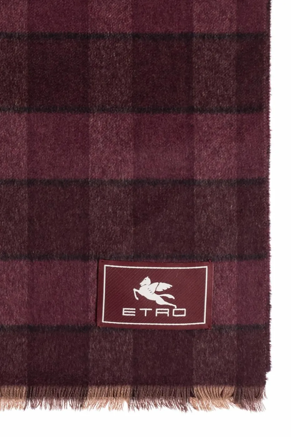 Etro BURGUNDY Checked scarf