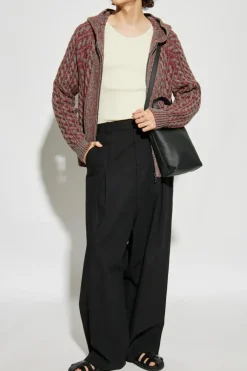 Etro BURGUNDY Hooded cardigan