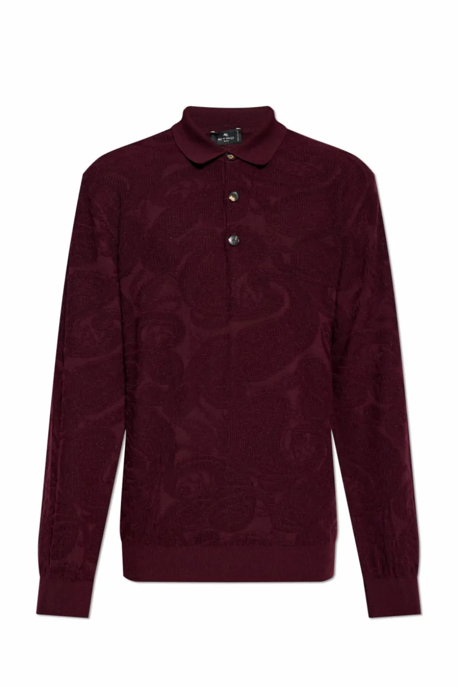 Etro BURGUNDY Long-sleeve polo