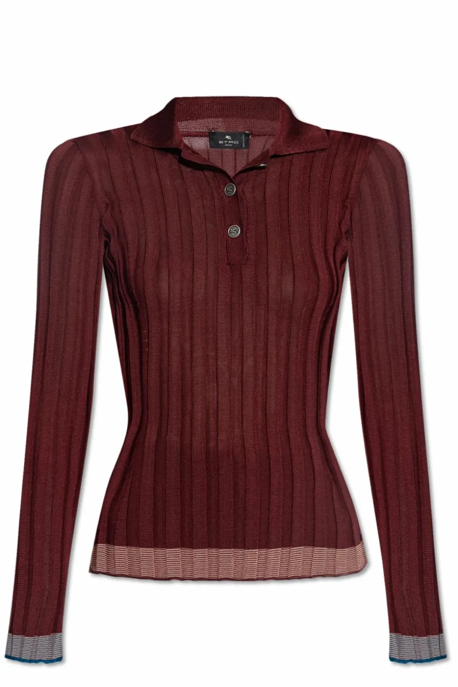 Etro BURGUNDY Polo with logo