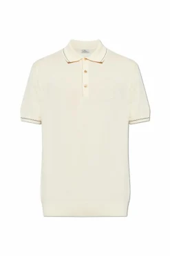 Etro cream Polo with embroidered logo
