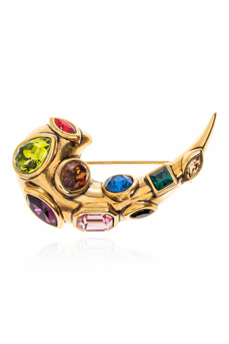 Etro GOLD Brooch with colorful crystals