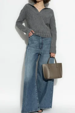 Etro GREY Cashmere sweater with collar