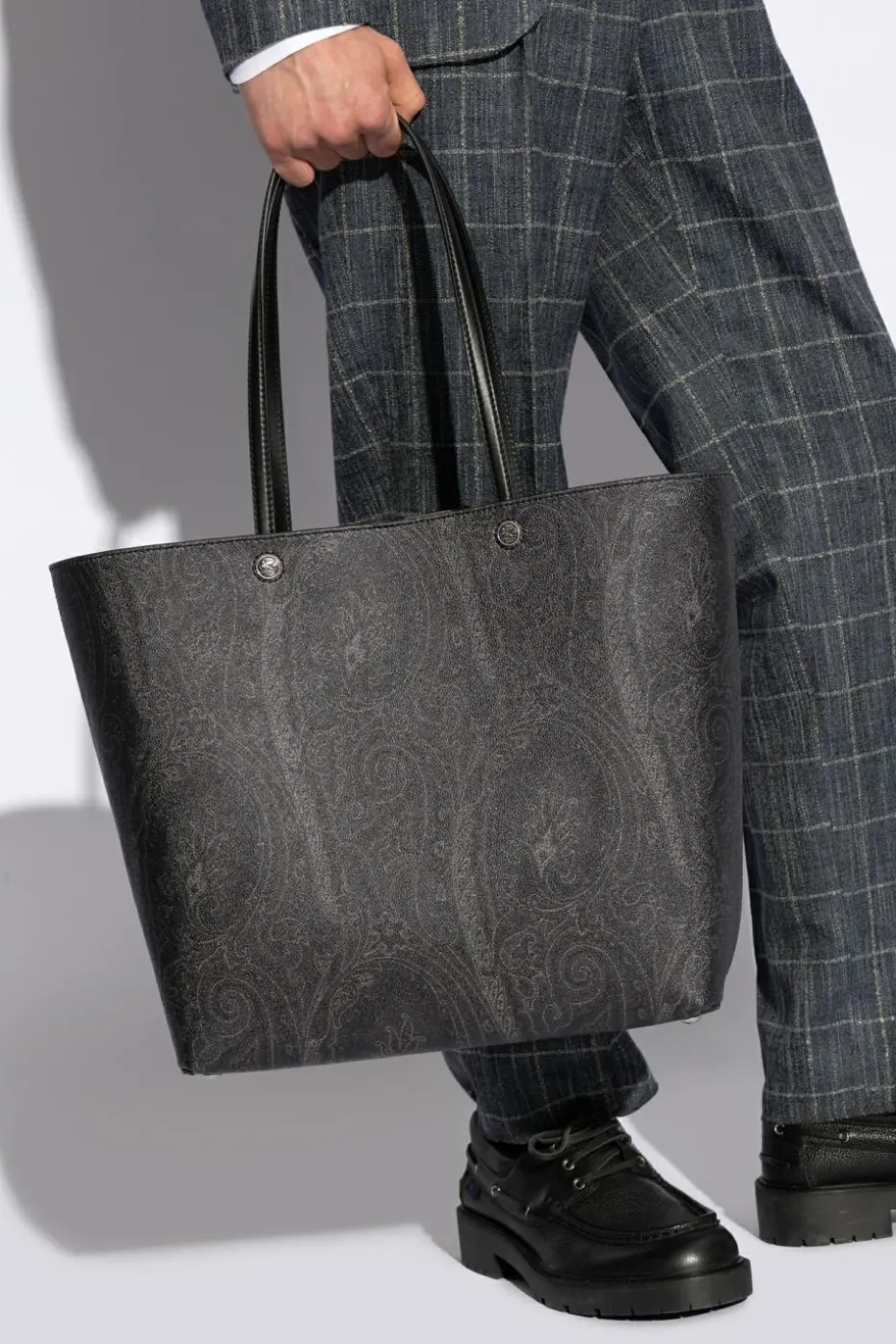 Etro GREY shopper type bag