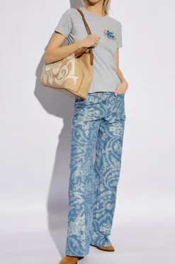 Etro GREY T-shirt with embroidered logo