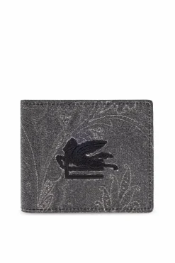 Etro GREY Wallet with embroidered logo