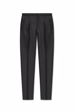 Etro GREY Wool pleated trousers