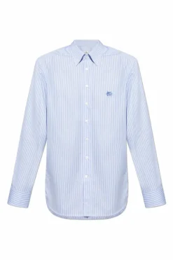 Etro light blue Shirt with stripe pattern