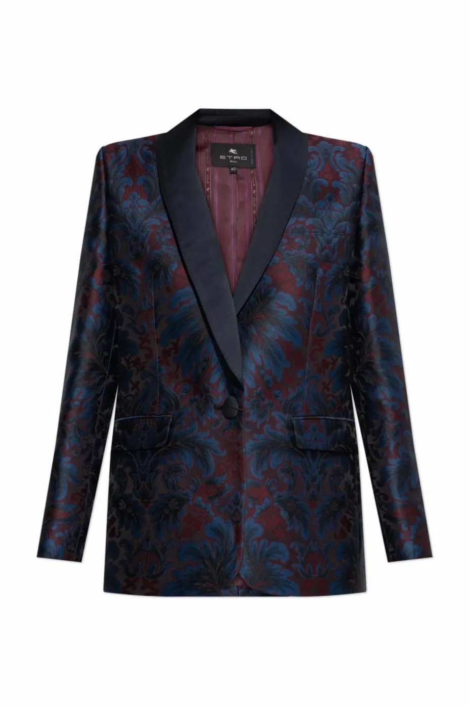 Etro NAVY BLUE Blazer with decorative pattern