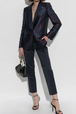 Etro NAVY BLUE Blazer with decorative pattern