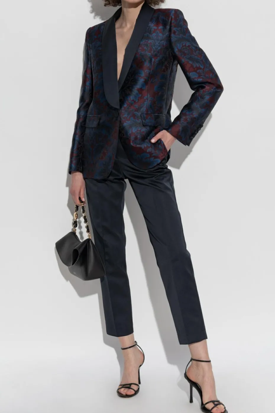 Etro NAVY BLUE Blazer with decorative pattern