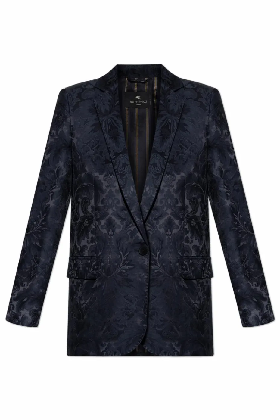 Etro NAVY BLUE Blazer with decorative pattern