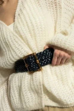 Etro NAVY BLUE Braided belt