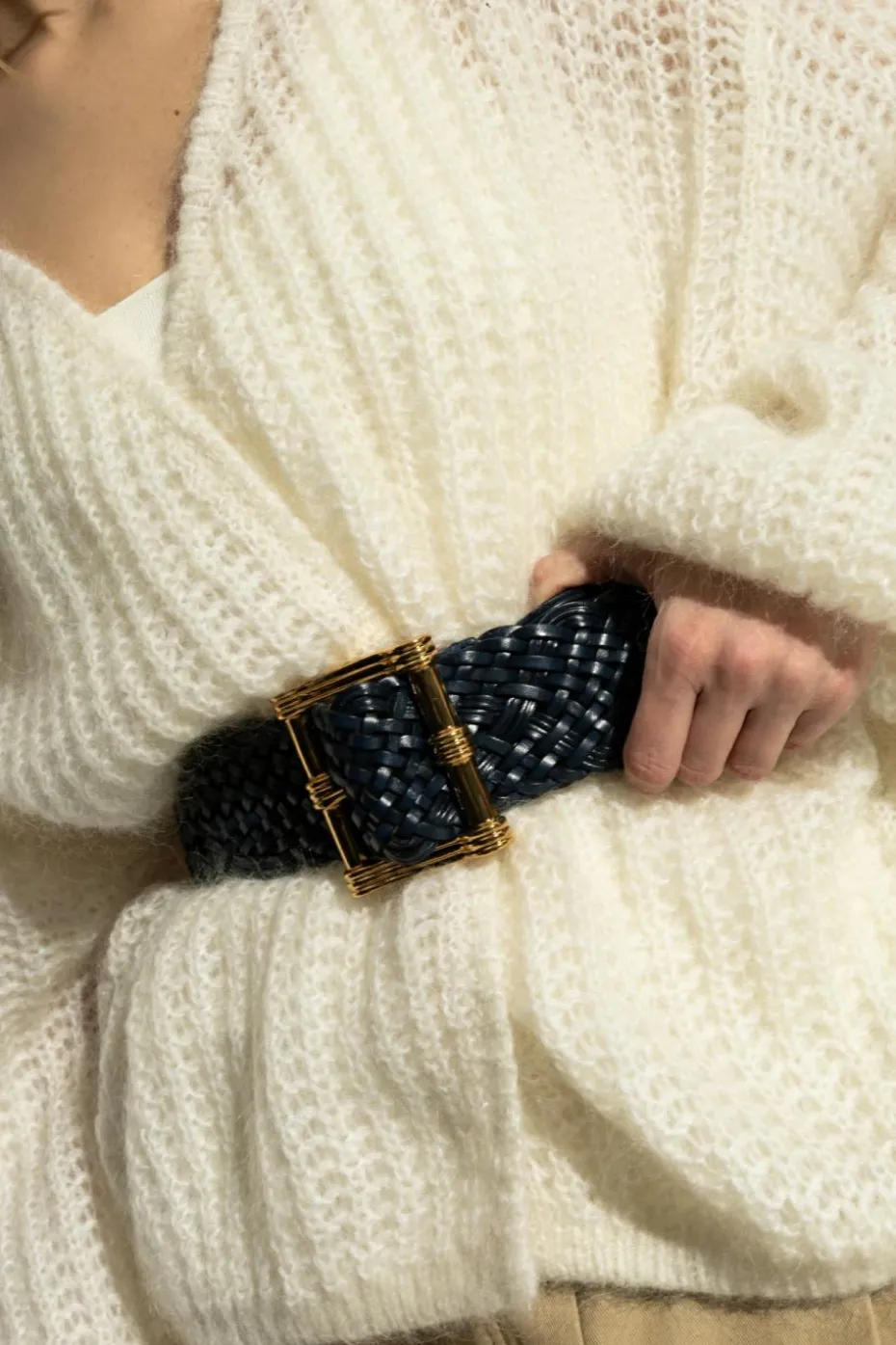 Etro NAVY BLUE Braided belt