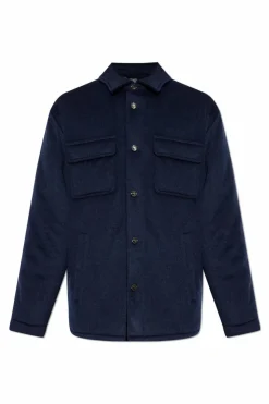 Etro NAVY BLUE Cashmere insulated jacket