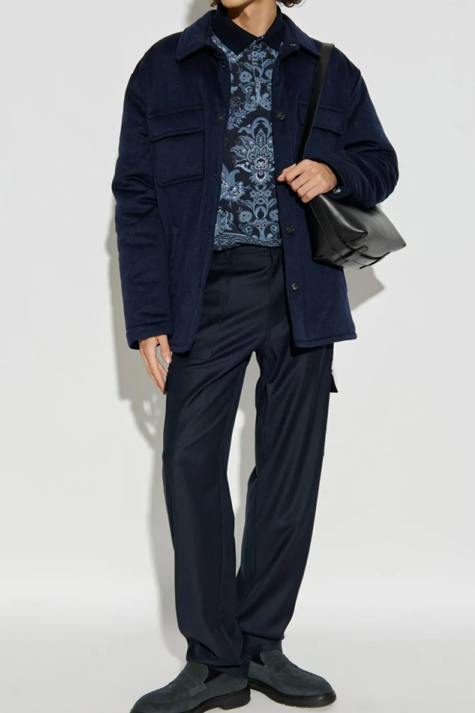 Etro NAVY BLUE Cashmere insulated jacket