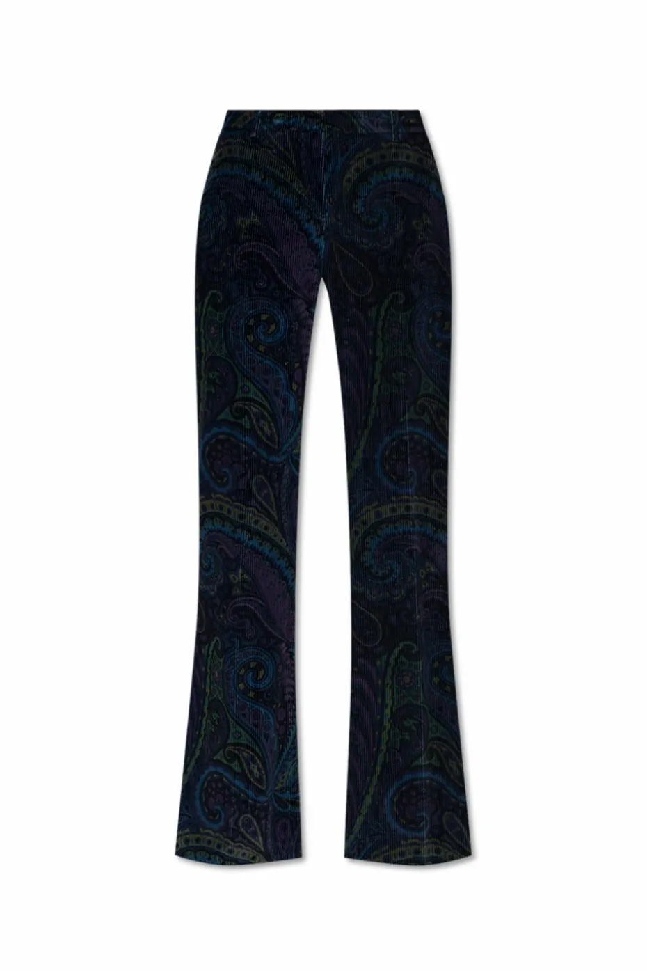 Etro NAVY BLUE Corduroy pants with flared legs