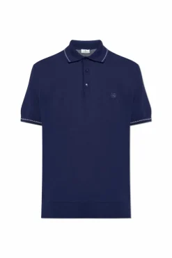 Etro NAVY BLUE Cotton polo shirt with embroidered logo