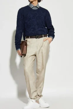 Etro NAVY BLUE Crew Neck Sweater
