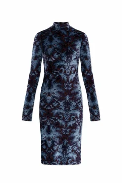 Etro NAVY BLUE Dress with velvet finish