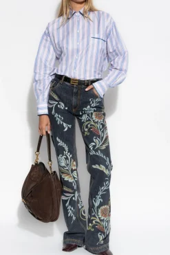 Etro NAVY BLUE Jeans with flared legs