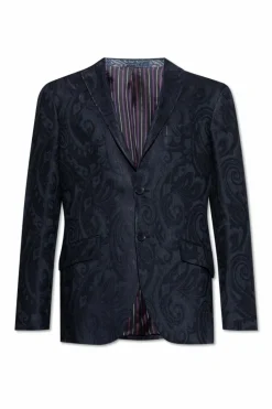 Etro NAVY BLUE Linen blazer